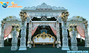 เอเชียฮินดูงานแต่งงานสีขาวHeer Mandapชุดราตรีฮินดูงานแต่งงานอินเดีย Mandapราคาไม่แพงเสาโรมันงานแต่งงาน Mandap - Product Image 5