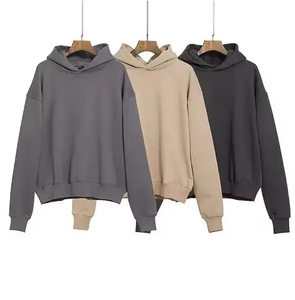 Sudadera con Capucha Extra Grande para Hombre, Color Sólido, Corte Regular, Tejido de Felpa Francesa, Estilo Casual para Otoño, Gris - Product Image 6