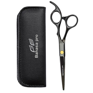 Ciseaux de coiffeur noirs Ciseaux à cheveux en acier inoxydable Cisaille 6.5 "Outils de coupe de cheveux tranchants par Bahasa Pro - Product Image 1
