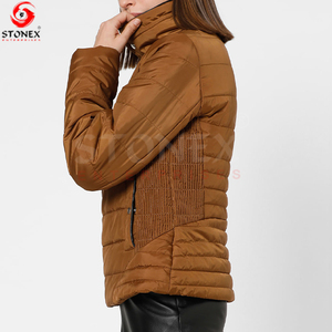 Chaqueta acolchada informal personalizada para mujer, chaqueta con cremallera de burbujas transpirable con relleno de algodón grueso para invierno - Product Image 5