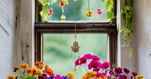 Adorno colgante para el hogar interior/exterior de Navidad con energía positiva, campanas de viento con forma de mano hechas de hierro metálico para uso en balcón/jardín - Product Image 2