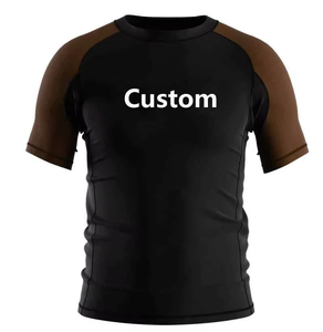 Factory Direct Sublimated Jiu Jitsu Rashguards Design Your Own Custom Rash Guard Short Sleeve <b>Surf</b> Logo MMA BJJ - Product Image 1
