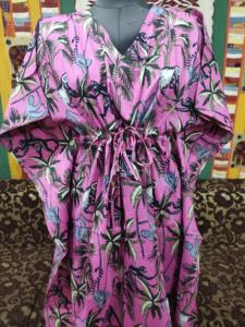 Handmade Cotton Pink <b>Kaftan</b> Maxi <b>Dress</b> for <b>Women</b> V-neck Loose Fit Breathable Natural Waistline Plus Size Beachwear Bridesmaid - Product Image 6