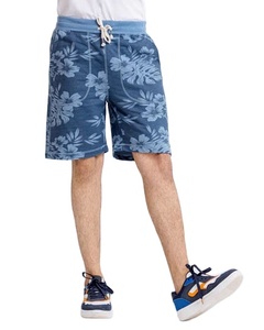 Shorts décontractés pour hommes, taille mi-haute, 100 % coton, couleur unie, imprimé personnalisé sur le devant, élastique, respirant, pour la gym, le sport, la natation et l'entraînement - Product Image 1