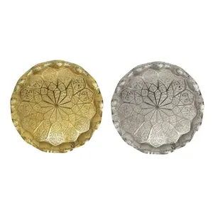 Plateau de service de table au design moderne Plateau de service décoratif en forme de rectangle avec poignées - Product Image 4