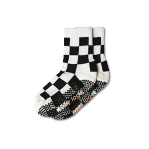 Chaussettes de Pilates antidérapantes personnalisées, motif à carreaux, service OEM ODM, vente en gros pour les studios de Pilates, chaussettes pour femmes - Product Image 4