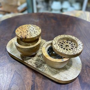 Quemador tradicional Bakhoor Quemador de incienso de madera y acrílico Quemador de incienso de madera de la mejor calidad para decoración del hogar de la India - Product Image 3