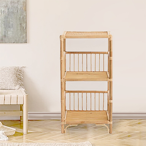 Estante de mimbre artesanal, soportes de almacenamiento, estante de 3 niveles, muebles para el hogar, decoración del hogar - Product Image 1