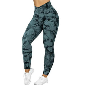Leggings de Yoga de Cintura Alta para Mujer al por Mayor, Elásticos, de Spandex/Poliéster, Ropa Deportiva con Estampado, Servicio OEM - Product Image 2