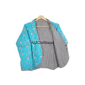 Giacca trapuntata <span class=keywords><strong>a</strong></span> blocchi floreali con stampa trapuntata da <span class=keywords><strong>donna</strong></span> Plus Size cappotto in cotone stampato <span class=keywords><strong>a</strong></span> <span class=keywords><strong>fiori</strong></span> Blazer Kimono Casual da <span class=keywords><strong>donna</strong></span> - Product Image 2