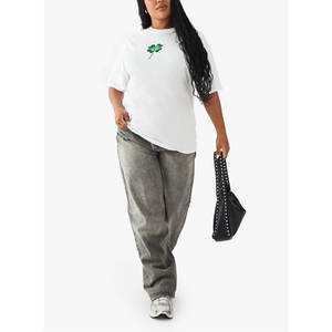 Camiseta de Verano Informal Holgada para Mujer, Secado Rápido, Antiarrugas, 100% Algodón, Camisetas de Moda - Product Image 3