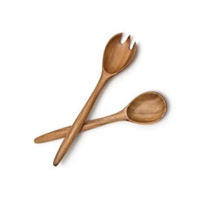 Juegos de cubiertos tallados en madera hechos a mano con esmalte para artículos de artesanía a precio barato, juegos para servir ensaladas de madera de la mejor calidad a la venta - Product Image 1