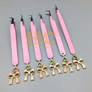 <b>Top</b> Quality Tweezers Professional Eyelash Tweezers for Eyelash Extension Stainless Steel Durable Heart Style mink - Product Image 4