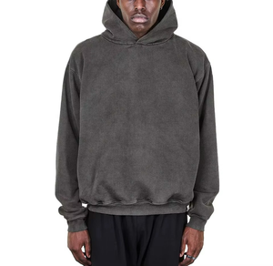 Custom Heavyweight Winter Hoodie | Oversized Cotton Blend Pullover | Eco-Friendly 340g Windproof Plus Size Men's Streetwear - Product Image 6