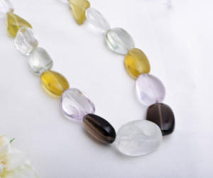 Collar de Piedras Preciosas Variadas, 18 Pulgadas, Gemas Naturales Mixtas, Piedras Preciosas Lisas para la Elaboración de Joyería Fina - Product Image 1