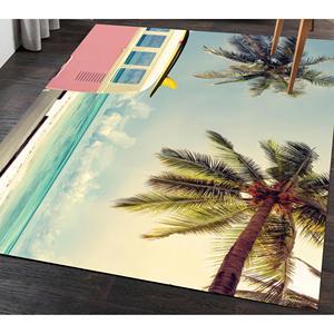 Alfombra Estampada con Paisaje Tropical, Palmeras, Suave, Redonda, para Baño, Decoración de Pared, Alfombra de Terciopelo - Product Image 2