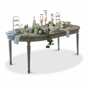 Juego de mesa de comedor de madera maciza de mango ovalado, forma elegante para el hogar, oficina, hotel, escuela, para uso en sala de estar y restaurante - Product Image 6