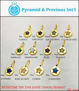 Colgante de piedras preciosas de Aguamarina, colgante de dijes de piedra natal de Vermeil dorado con forma de estrella pequeña para hacer regalos de joyería - Product Image 2