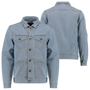 Chaquetas Vaqueras Transpirables para Hombre, Talla Grande, Otoño, 100% Algodón, Estilo Vintage Informal, Resistentes al Viento, Diseño de Logotipo Personalizado, Servicio OEM - Product Image 2