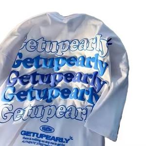 Personalizado para hombre Puff Imprimir Streetwear Tee OEM Fábrica de algodón de gran tamaño T Shirt 3D Raised Logo Design Shirt - Product Image 3