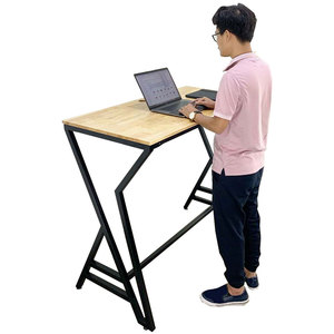 SIBA Assembly-Required STD68026 <b>Computer</b> <b>Desk</b> 120x60x105cm Rubberwood with Iron Legs Standing <b>Desk</b> - Product Image 1