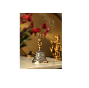 Última Llegada Premium Top Trending Acabado chapado en oro Tamaño personalizado Artículos de regalo Campana de metal para colgar y decorar - Product Image 1