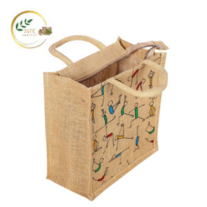 Bolsas de yute impresas de alta calidad ecológicas bellamente diseñadas a los mejores precios logotipo personalizado para exportar cuero textil del mercado superior - Product Image 1