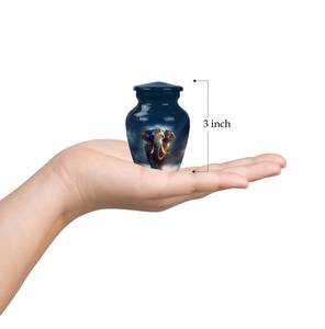 Majestic Blue Elephant Decorative Urn <b>for</b> <b>Ashes</b> Customized Aluminum Modern <b>Keepsake</b> Adult Burial Large & Small Sizes Available - Product Image 4
