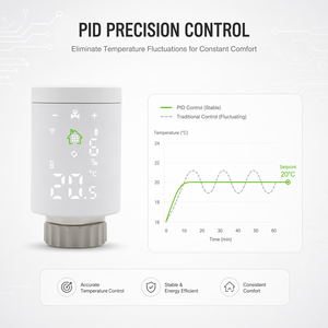 HY368 TRV WiFi Thermostat intelligent pour la maison connectée, <span class=keywords><strong>tête</strong></span> de vanne de radiateur Zigbee, passerelle 6+1 - Product Image 5