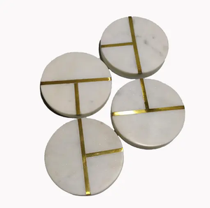 Dessous de verre en marbre uniques pour les hôtels de bureau pour les fêtes-Vente en gros de sous-verres isolés gravés personnalisés Outils de bar à manger - Product Image 1