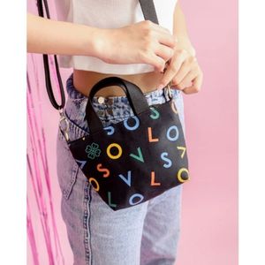 Trendy KLM Alphabet <b>Mini</b> Sling <b>Bag</b> Canvas Zipper Closure Compact Fashionable Daily <b>Crossbody</b> Indonesia Modern Stylish Durable - Product Image 6