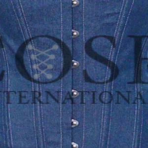 Corset en Jean Denim Bleu Désossé en Acier avec Garniture Noire Vêtements de Fitness Top Fournisseur du Pakistan - Product Image 3