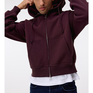 Sudadera con Capucha para Hombre, Corte Regular, 100% Algodón, Tejido Sólido, Ecológica, Resistente al Viento, Transpirable, Moda de Invierno - Product Image 2