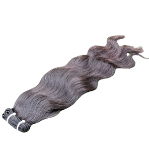 Extensions de cheveux naturels indonésiens ondulés à double trame, 100 % cheveux humains vierges Remy, cuticules alignées, vente en gros - Product Image 3