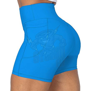 Vente en gros de joggings taille haute pour femme en polyester pour la course à pied pour femme Short d'entraînement taille haute Spandex Yoga Short de motard pour femme - Product Image 1