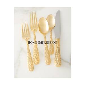 Asas de diseñador de flores y brotes chapados en oro fundido de aluminio para servidor de pastel pulido de Color plateado y suministros de cubiertos de cuchillo - Product Image 2