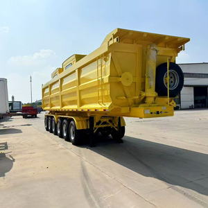 Semi-<span class=keywords><strong>remorque</strong></span> benne basculante en acier à 6 essieux en forme de U, capacité de 60 tonnes et suspension mécanique - Product Image 1