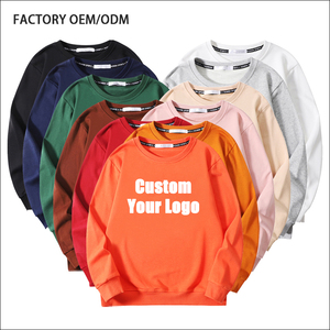 Sudaderas de cuello redondo de algodón de alta calidad con logotipo personalizado, sudaderas informales de cuello redondo de gran tamaño con manga larga y hombros caídos - Product Image 1