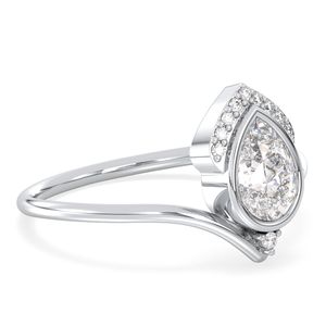 REYES Nouvelle Arrivée 0.67 Carat Poire Coupe Moissanite Solitaire Bagues de Fiançailles Personnalisées 9K 10K 14K 18K Or Femmes Bijoux de Mariage - Product Image 3