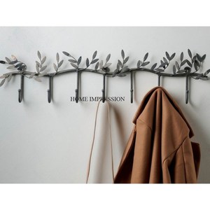 Luxury Designing Large Metal Iron Flower <b>Heavy</b>-<b>Duty</b> Modern Wall Mounted Hanger <b>Rails</b> Grey Color Decorative Organizing Supply - Product Image 1