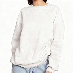 Alta calidad grueso algodón polar invierno otoño impreso personalizable cuello redondo sudaderas para mujeres con diseño forrado - Product Image 5