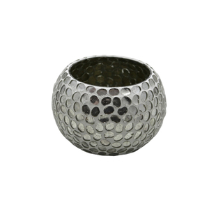 Event Decoration <b>Glass</b> <b>Candle</b> Votive <b>Holder</b> Oval Silver Mosaic For Garden Decor Handmade Customized In Bulk - Product Image 1