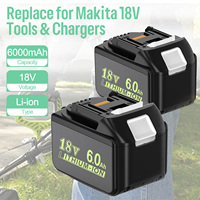 2 Paket Baterai Pengganti Alat 18V 6.0Ah Lithium-Ion Isi Ulang untuk Baterai Alat Tanpa Kabel Makita 18V