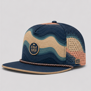 Casquette de golf sportive haut de gamme découpée au laser, bleu marine multicolore, profil haut, côtés <span class=keywords><strong>a</strong></span>érés, respirante, imperméable, unisexe, performance moderne - Product Image 1