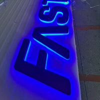 Lettres en relief 3D en acier inoxydable personnalisées pour l'extérieur, rétroéclairées par LED, lettres publicitaires rétroéclairées pour les magasins, les commerces