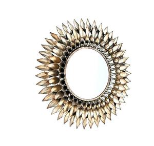 Hot Selling Customized Round and <b>Star</b> boll Textures Shape Metal Antique Gold Hanging Wall <b>Mirror</b> Used for Homes and Living Room - Product Image 1