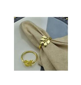 Anneaux de serviette ronds en aluminium écologique dorés pour la décoration de mariage et les cadeaux - Product Image 1