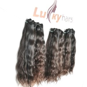 Le vendeur en gros propose des extensions de cheveux humains bon marché à double trame ondulée profonde naturelle couleur noire temple indien - Product Image 5