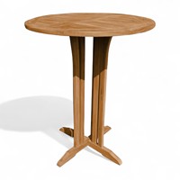 Table haute de cocktail en teck massif résistant à l'eau, pour extérieur, terrasse, bord de piscine, bars, restaurants, hôtels, salon
