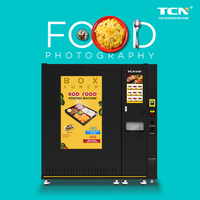 Distributeur automatique de hamburgers commercial TCN avec grand écran publicitaire pour hamburgers surgelés, repas chauds et aliments prêts à consommer